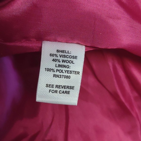 Cato Wool Blend Hooded 2 Button Peacoat Berry Pink XL - Picture 8 of 9